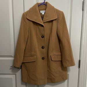 GUC Preston & York petites - 6p - tan wool blend coat